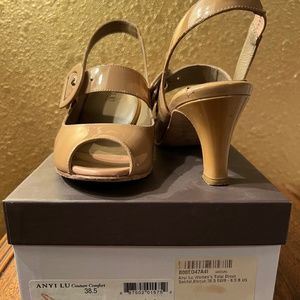 Anyi Lu peep toe slingback 38.5